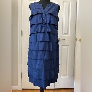 Chico's Deep Blue Tiered Mini Dress